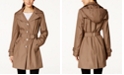 Calvin Klein Petite Hooded Single-Breasted Trench Coat, Created for Macy's